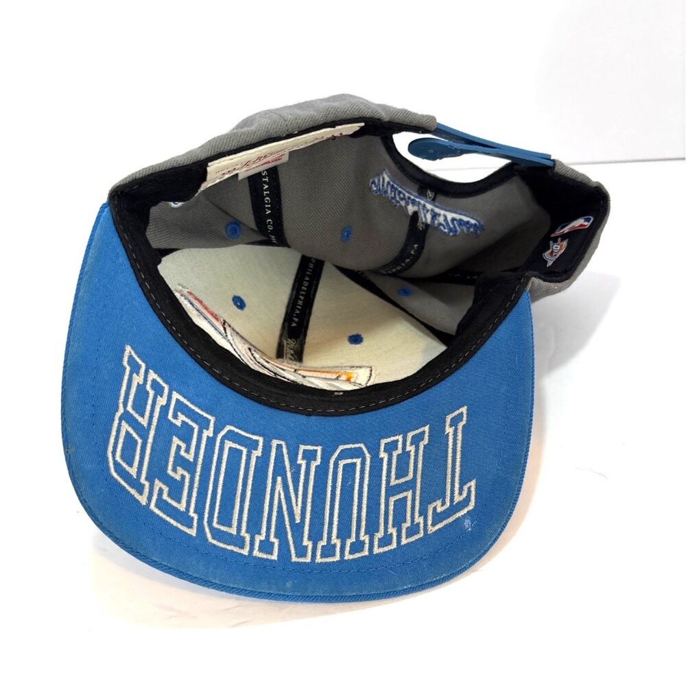 Mitchell & Ness Oklahoma City Thunder Snapback Hat Gray & Blue Adjustable NBA Ca - Picture 4 of 5